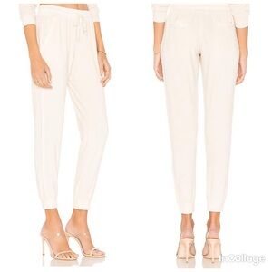 YOUNG FABULOUS & BROKE Velvet Ollie sweat Pant In Solid Cream color size L